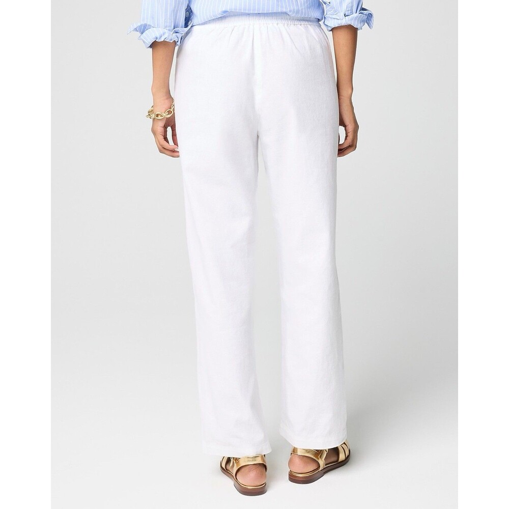 J.Crew Factory Linen-blend slim wide-leg drawstring pant NWT Size 10 - Picture 3 of 12